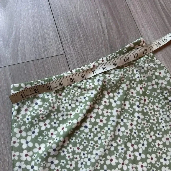 Milumia Women's Floral Print High Waist Skirt High Side Split Boho Small green - Picture 8 of 10